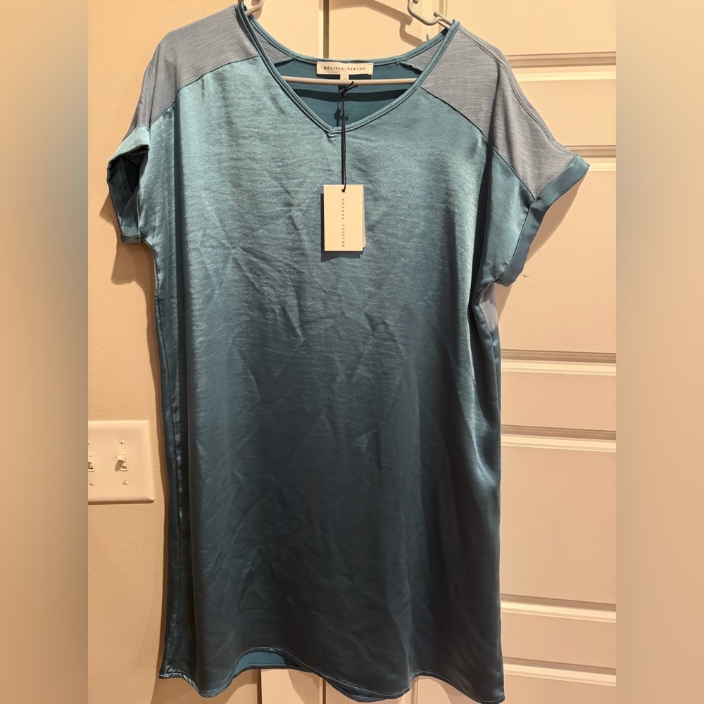 Melissa Nepton Barry Beach Blue Short Sleeve Dress-Med